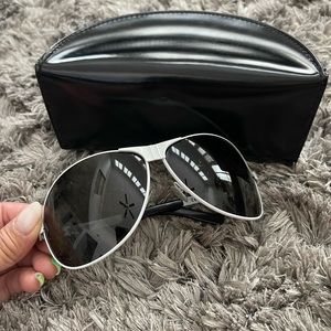 Authentic Gucci white framed aviator sunglasses